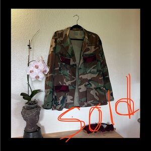 —-SOLD —-Sig Zane details All Aloha Vintage Army fatigues custom aloha wear med